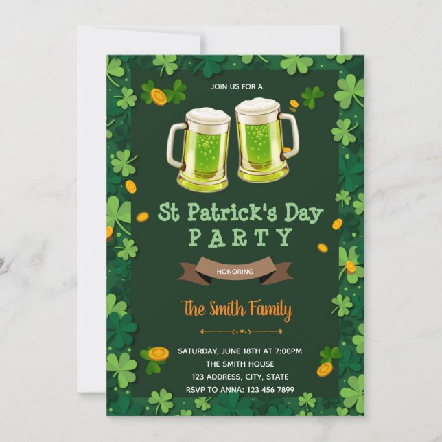 St Patrick beer-tema Julkort (Framsida)