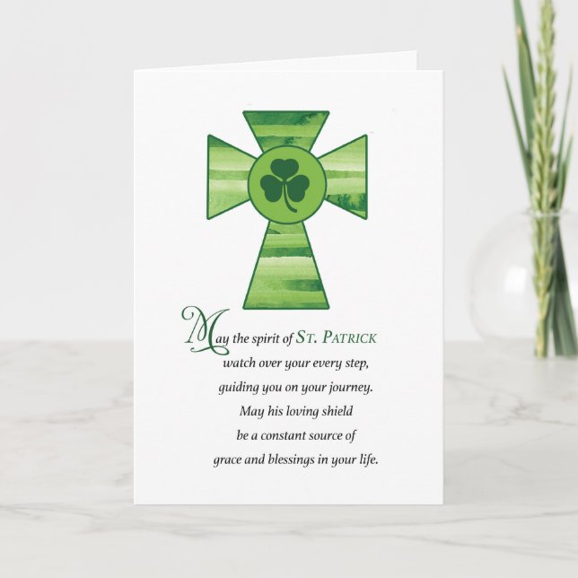 St. Patrick Blessings med Grönt Kor och Prayer Kort (Framsida)