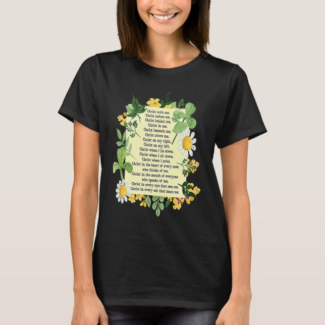 St Patrick Breastplate Prayer Patrick's Day Cathol T Shirt (Framsida)