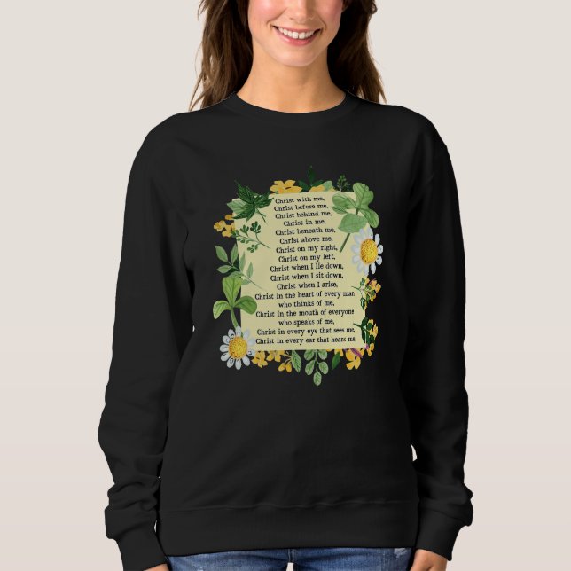 St Patrick Breastplate Prayer Patrick's Day Cathol T Shirt (Framsida)