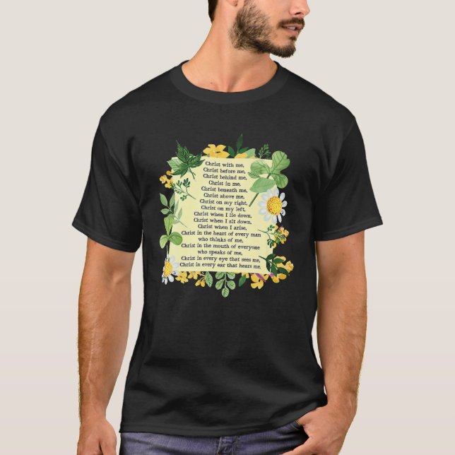 St Patrick Breastplate Prayer Patrick's Day Cathol T Shirt (Framsida)