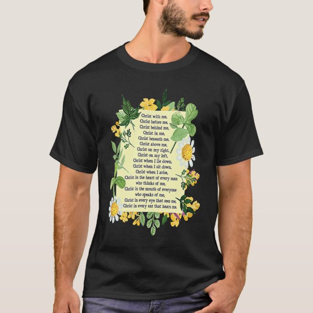 St Patrick Breastplate Prayer Patrick's Day Cathol T Shirt (Framsida)