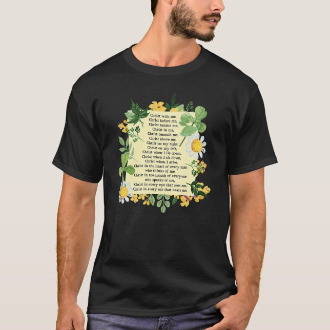 St Patrick Breastplate Prayer Patrick's Day Cathol T Shirt (Framsida)