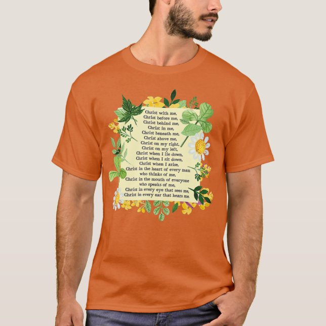 St Patrick Breastplate Prayer Patricks Day T Shirt (Framsida)