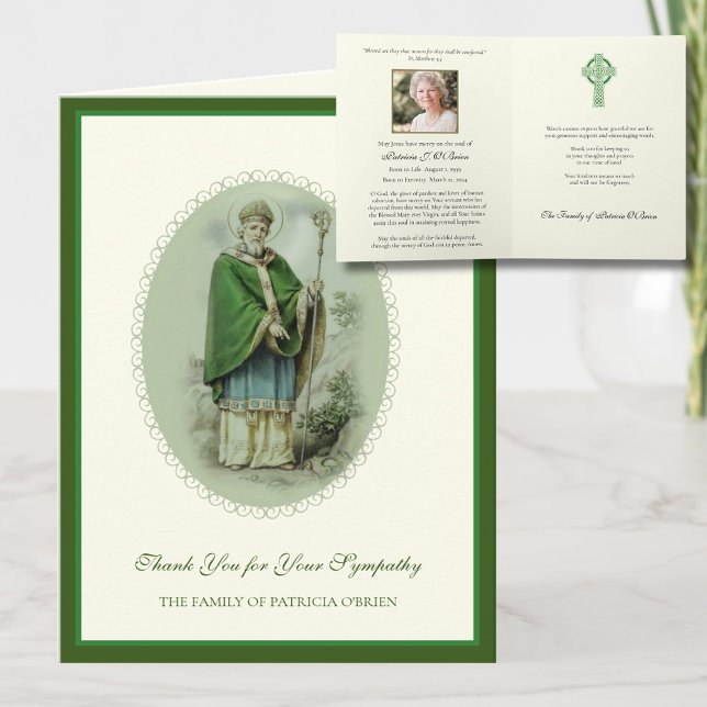 St. Patrick Catholic Irish Celtic Kor Condolence Tack Kort (Skapare uppladdad)