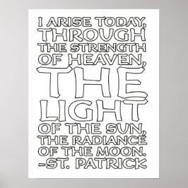 St. Patrick Catholic Prayer Whimsical Coloring Poster