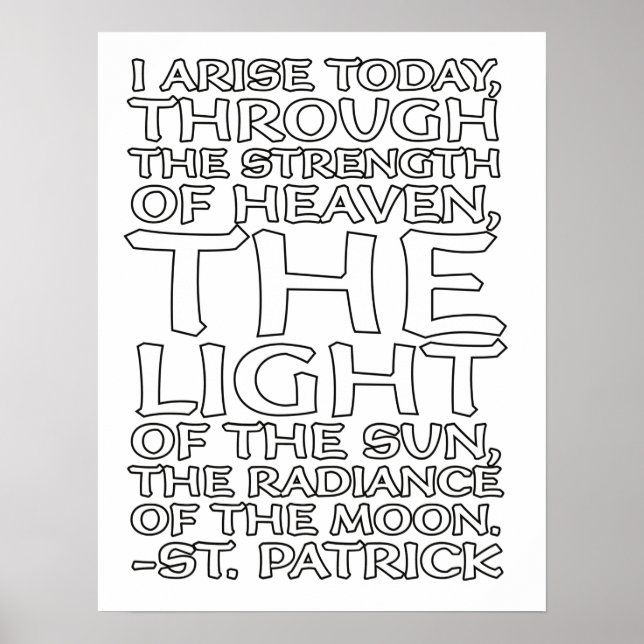 St. Patrick Catholic Prayer Whimsical Coloring Poster (Framsidan)