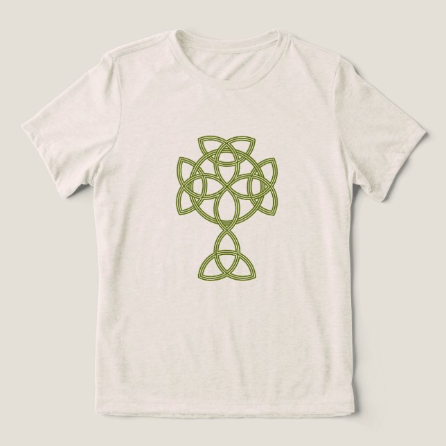St. Patrick Celtic Cross | Trinity Knot & Quote T Shirt (Design Framsida)