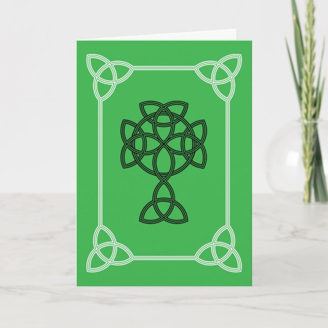 St. Patrick Celtic-kors & Citat Vikad Helgkort (Framsida)