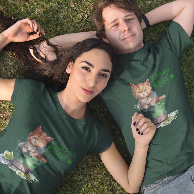 St Patrick Cute Kitten Låt oss Redot till Stumble T Shirt (Skapare uppladdad)