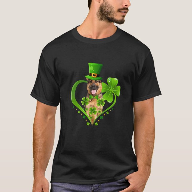 St. Patrick Cute Leprechaun German Shepherd Dog Sh T Shirt (Framsida)