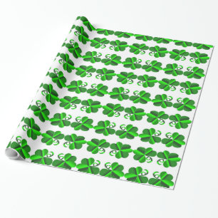 St Patrick dag. Klövermönster Presentpapper