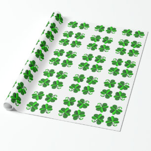 St Patrick dag. Klövermönster Presentpapper