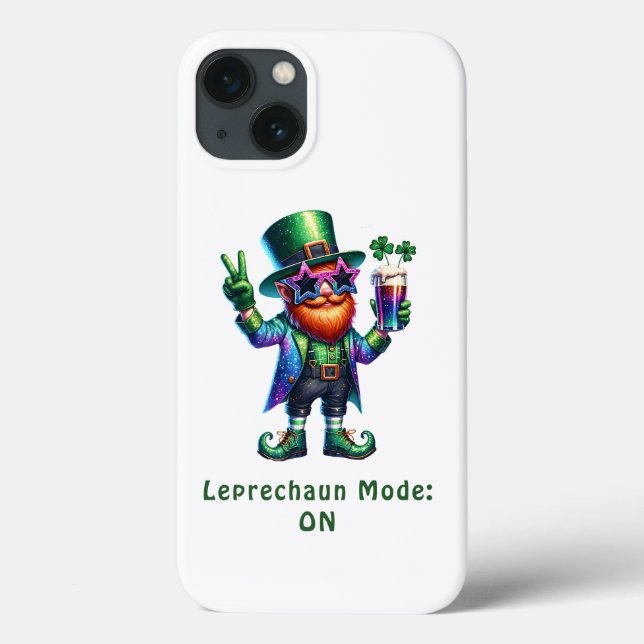 St. Patrick dag Leprechaun, vit bg (Baksida)