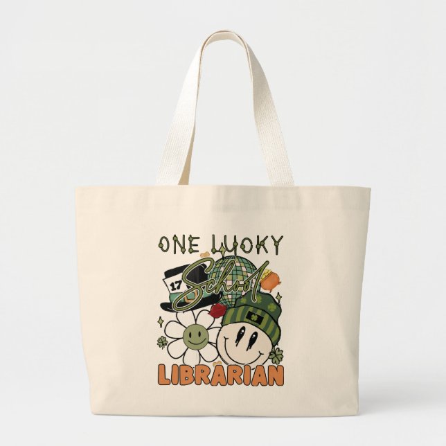 St. Patrick Dag Lucky Bibliotekarie Jumbo Tygkasse (Framsidan)