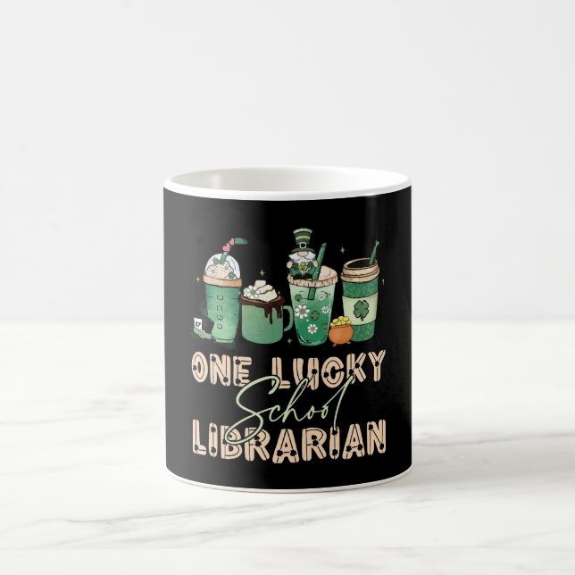 St. Patrick Dag Lucky Bibliotekarie Kaffemugg (Center)