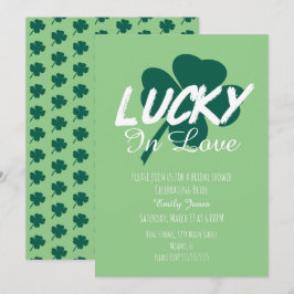 St Patrick Dag Lucky In Love Grön Bröllopsdusch  Inbjudningar