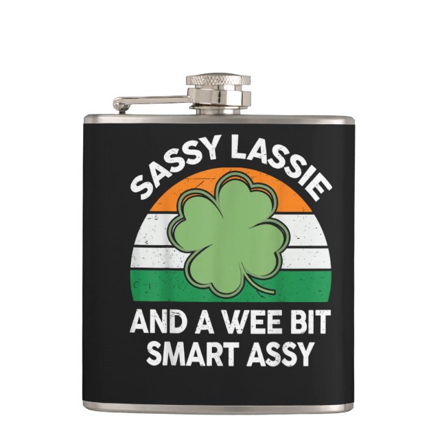 St Patrick Dag Sassy Tjej Rolig Shamrock Irländsk Fickplunta (Framsidan)