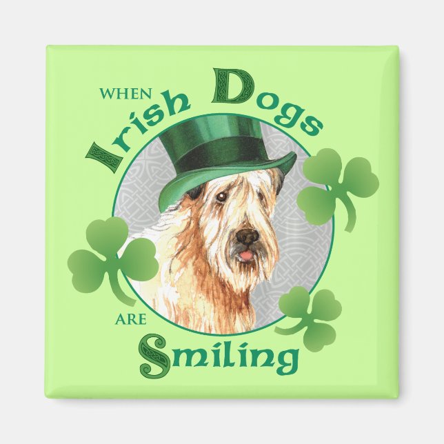 St. Patrick dag Wheaten Terrier Magnet (Framsidan)
