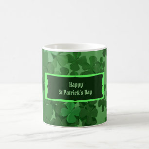 St. Patrick-dagen fyra löv klöver Kaffemugg