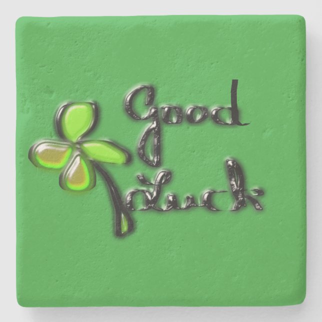 St. Patrick-dagen ‎ fyra löv klöver Stenunderlägg (Framsidan)