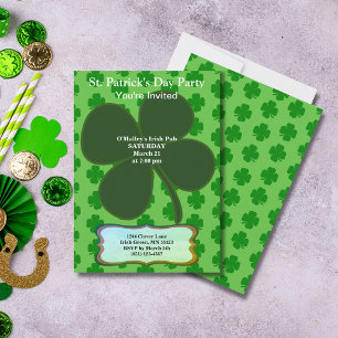 St. Patrick-dagen Party Fyrklöver och Mönster Inbjudningar