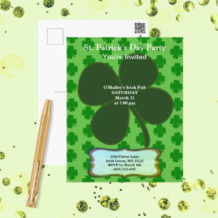 St. Patrick-dagen Party Fyrklöver och Mönster Vykort