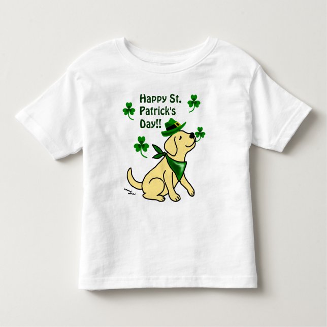 St Patrick daggult Labrador T Shirt (Framsida)