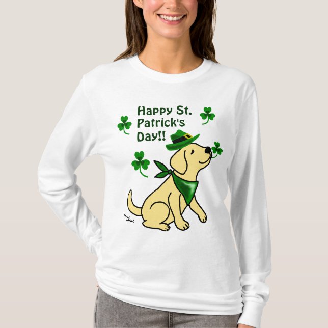 St Patrick daggult Labrador Tee Shirt (Framsida)