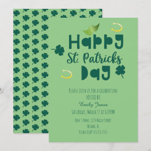 St Patrick-dagsfirande Evenemang Grön Klöver Inbjudningar