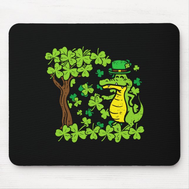 St Patrick Day Alligator Shamrock Saint Pattys Män Musmatta (Framsidan)
