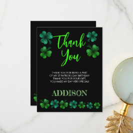 St Patrick Day Birthday Lets party shamrock Tack Kort
