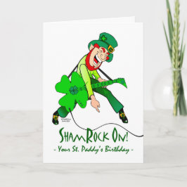 St. Patrick-Day Birthday, Rockstjärna, ShamRock på Kort