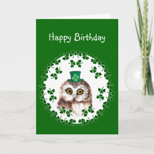 St. Patrick-Day Birthday Tur & Wisdom Uggla Kort
