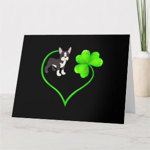 St. Patrick Day Boston Terrier Hund Mamma Shamrock Kort