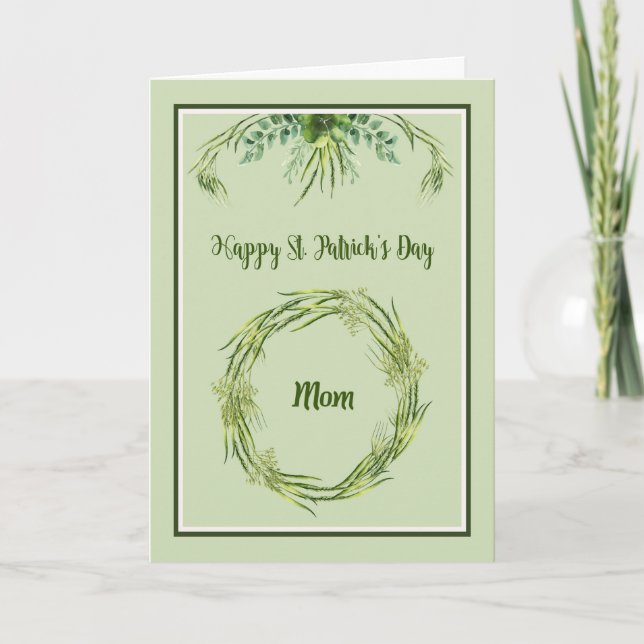 St. Patrick-Day Card för Mamma med Herb Design Kort (Framsida)