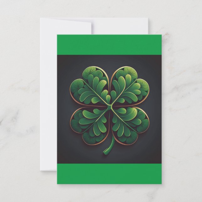 St. Patrick-Day Card med Fyrklöver (Framsida)