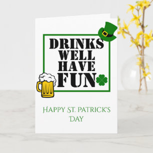 St. Patrick Day Card med Fyrklövert Kort