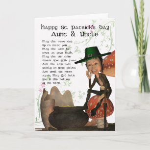 St. Patrick-Day Card med Leprechaun Moster & UNCL Kort