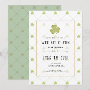 St. Patrick Day Chic & Clean Grönt Birthday Inbjudningar