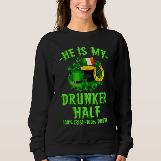 St Patrick Day Drunker 100 Irish Shamrock Ir T Shirt (Framsida)