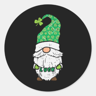 St Patrick Day Gnome Lucky Saint Paddys Pattys Man Runt Klistermärke