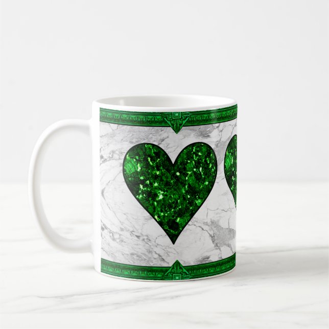 St. Patrick Day Grönt Heart Kaffemugg (Vänster)