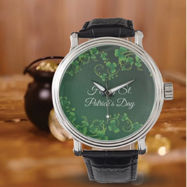 St. Patrick Day Grönt Shamrock Vine Irish Party Armbandsur (Skapare uppladdad)