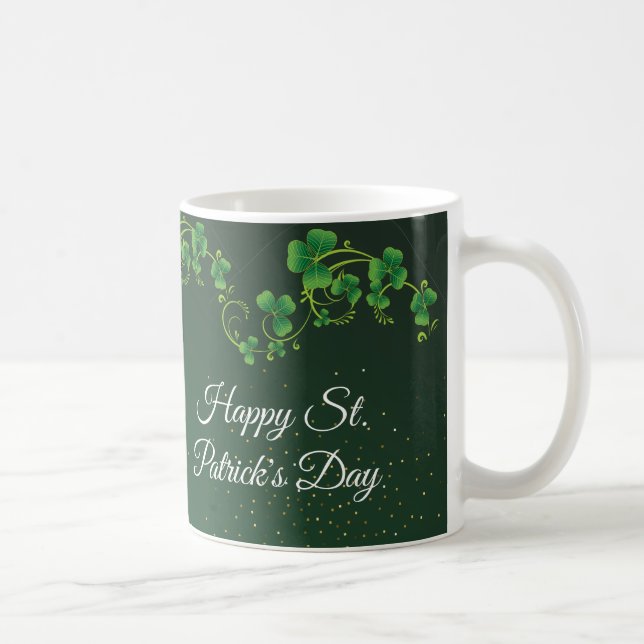 St. Patrick Day Grönt Shamrock Vine Irish Party Kaffemugg (Höger)