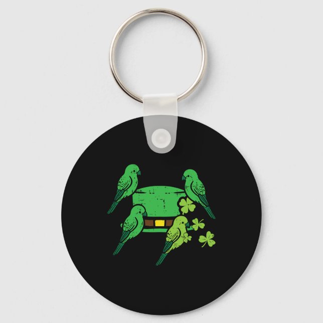 St Patrick Day Hat Birds Saint Paddys Cardinal Man Nyckelring (Framsida)
