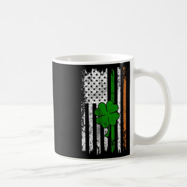 St Patrick Day Irish American Flagga Retro Saint P Kaffemugg (Höger)