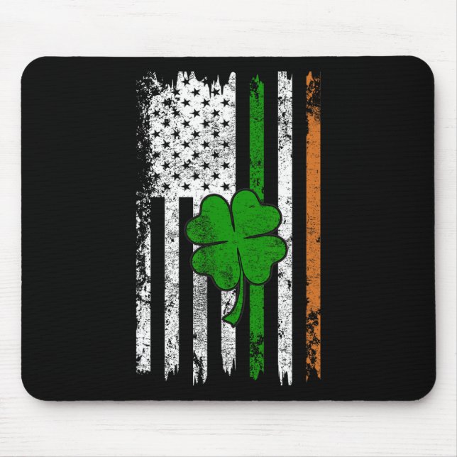 St Patrick Day Irish American Flagga Retro Saint P Musmatta (Framsidan)