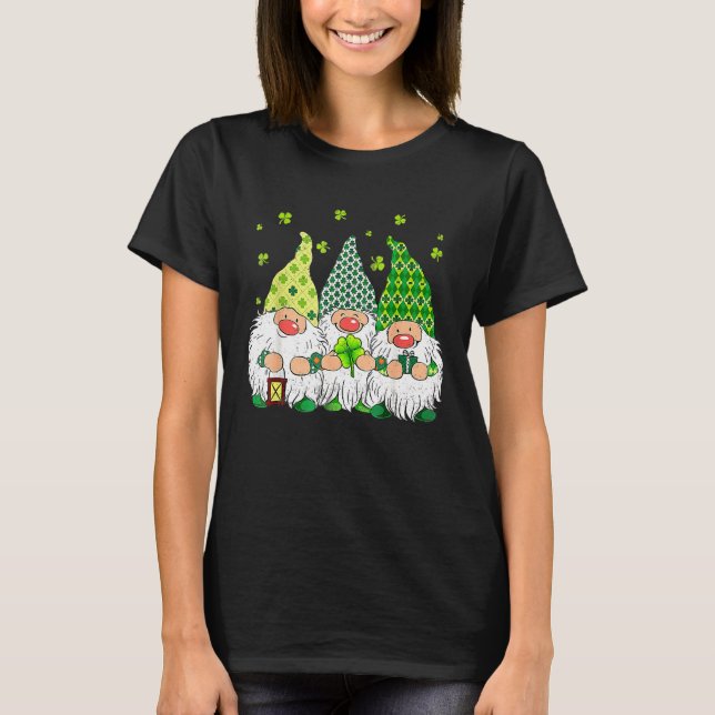 St Patrick Day Irish Gnomes Leprechaunss Funky St  T Shirt (Framsida)