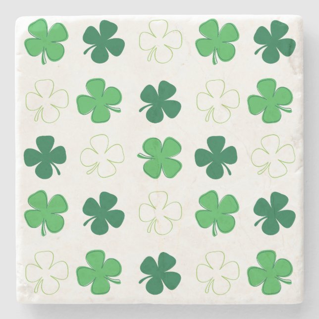 St. Patrick Day Irish Grönt Shamrocks Stenunderlägg (Framsidan)